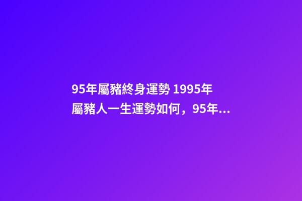 95年屬豬終身運勢 1995年屬豬人一生運勢如何，95年屬豬的一生運勢-第1張-觀點-玄機派